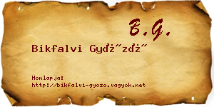 Bikfalvi Győző névjegykártya